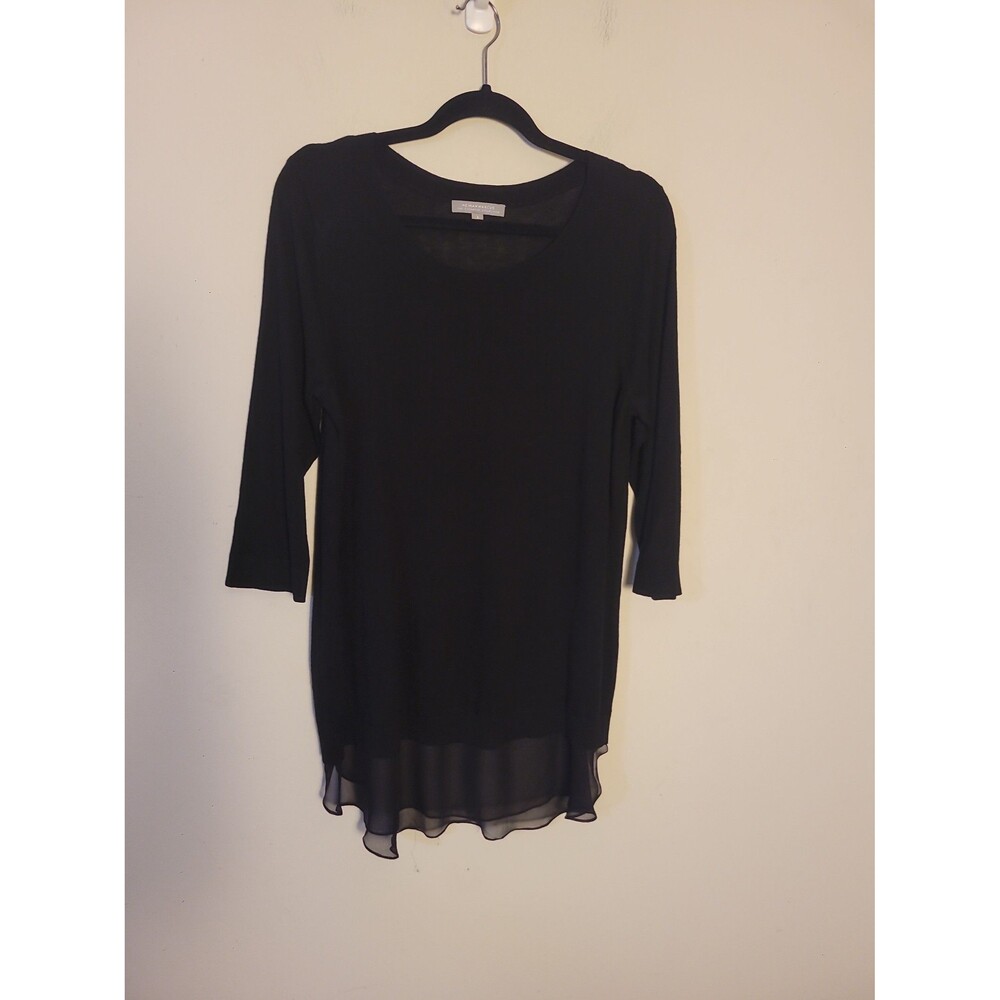 Neiman Marcus Black Sweater Sz L Elevated Basic Winter Essential Quiet Luxury